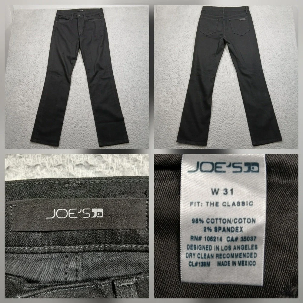 Joe's Jeans The‎ Classic Men's 31 Black Stretch Denim Straight Leg